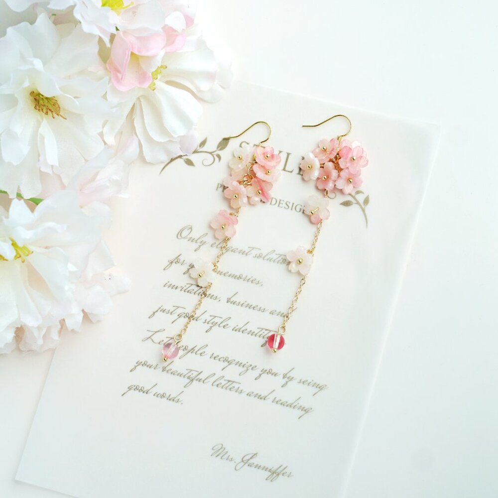 Handmade sakura earrings